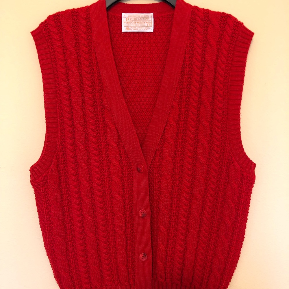 Pendleton red sweater vest